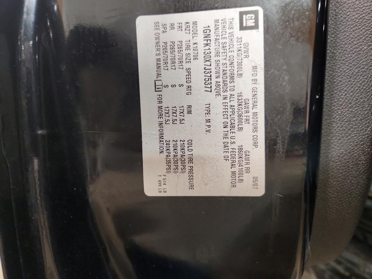 2007 Chevrolet Tahoe K1500