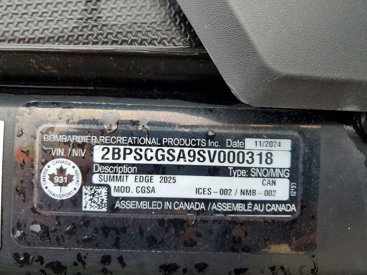 2025 Bombardier 2025 True SUM Adren Edge 850