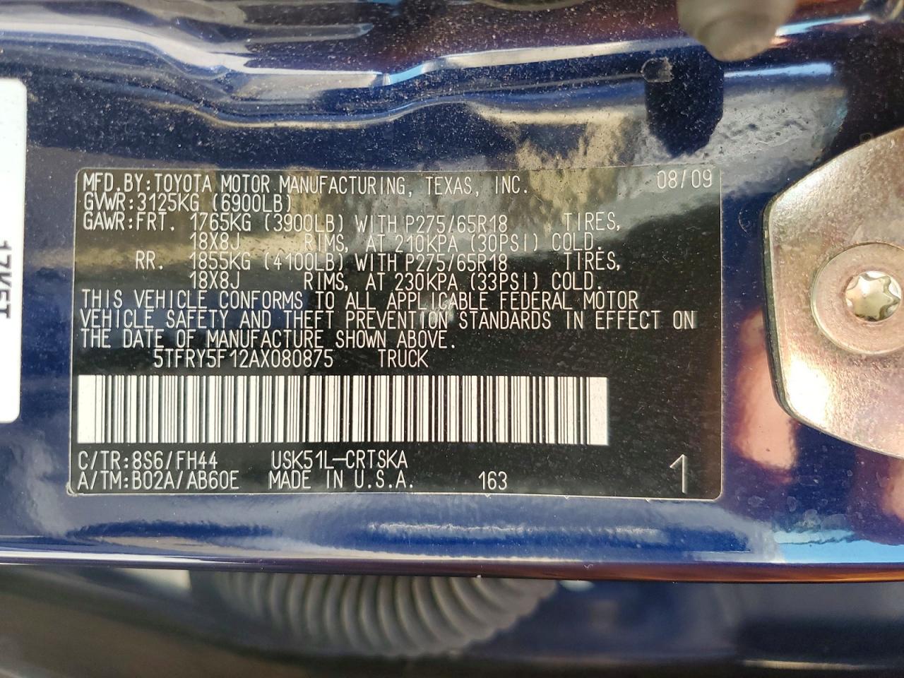 2010 Toyota Tundra Grade