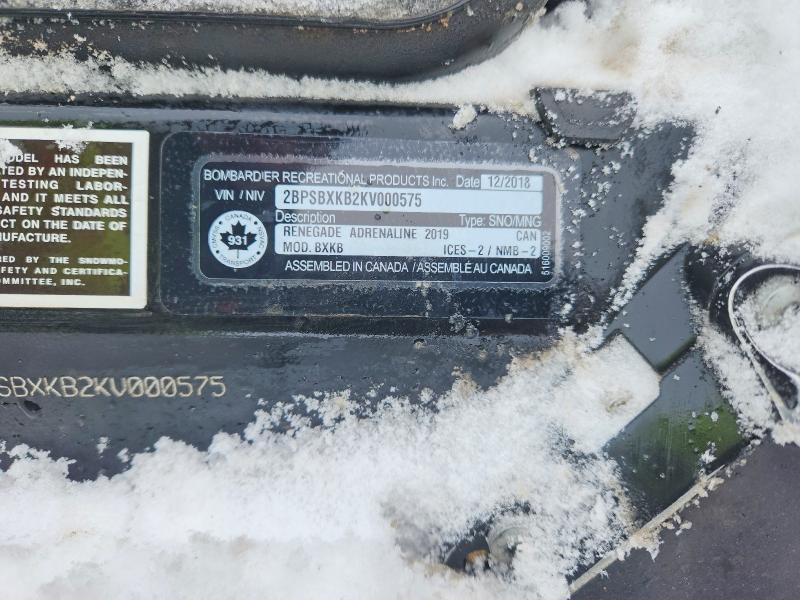 2019 Skidoo Renegade Adrenaline