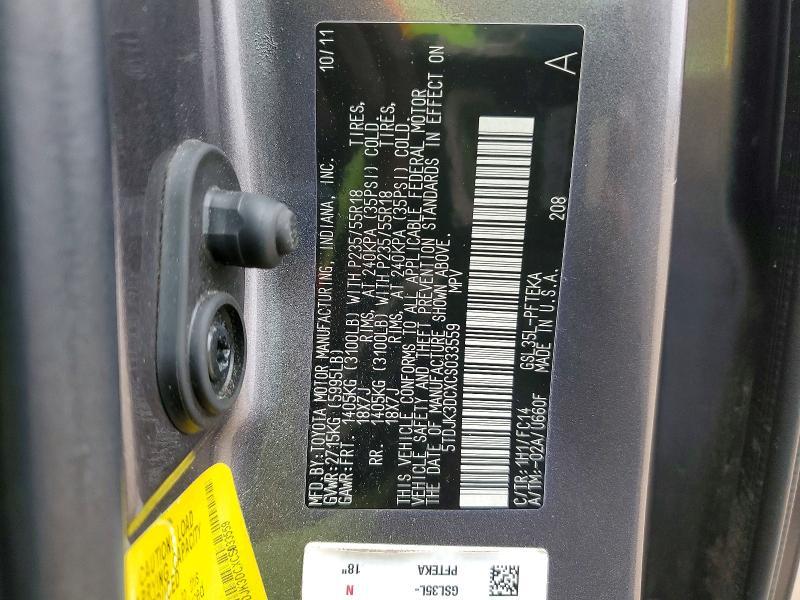 2012 Toyota Sienna le 7-passenger