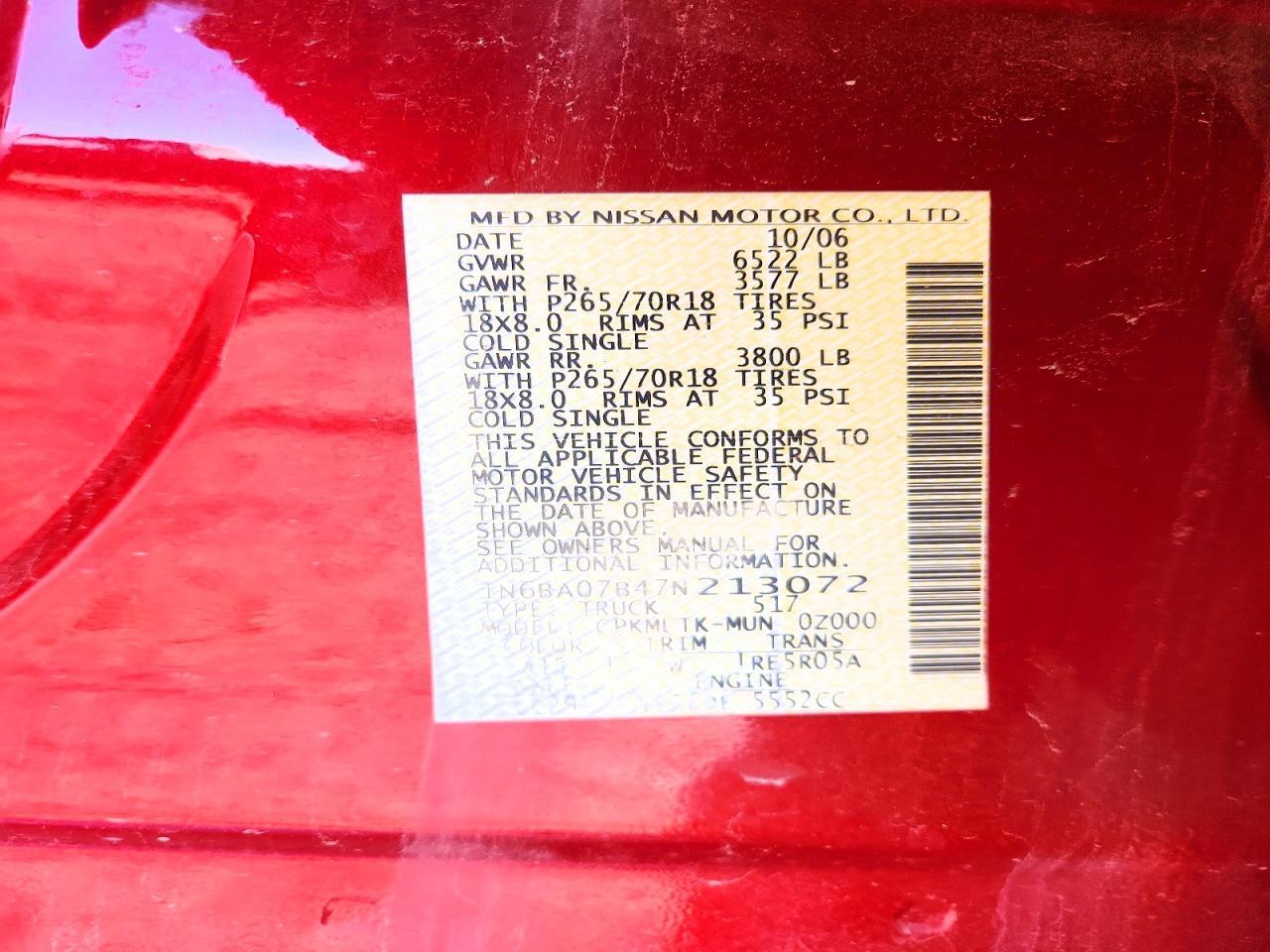 2007 Nissan Titan XE FFV