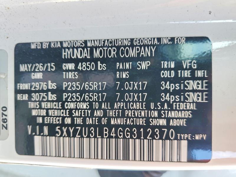 2016 Hyundai Santa fe Sport 2.4l