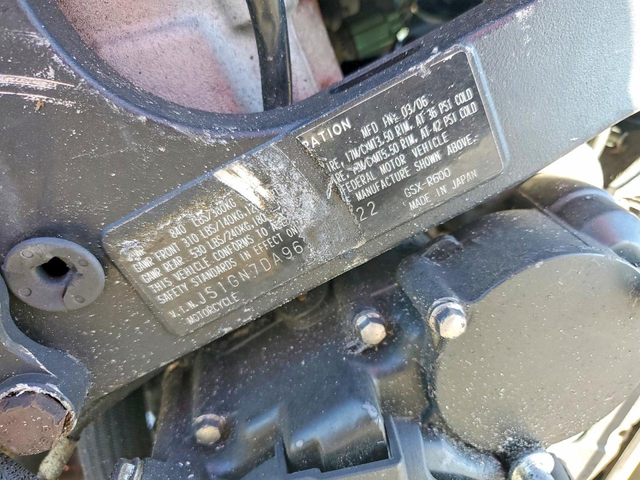 2006 Suzuki GSX-R600 K6