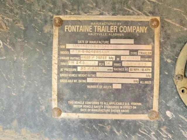 2008 Fontaine 1FTW-8-8048WSAWK Flatbed Trailer