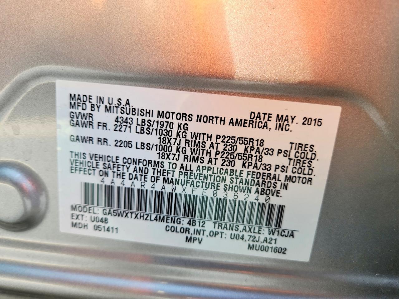 2015 Mitsubishi Outlander Sport