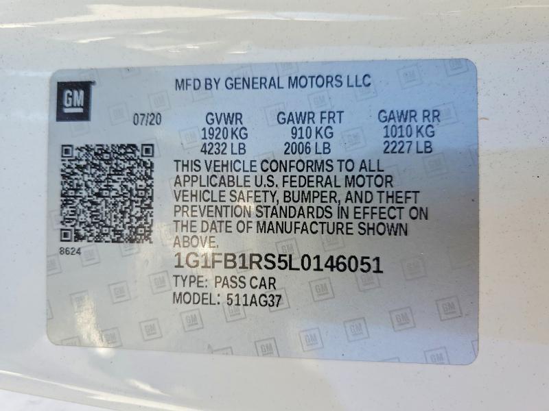 2020 Chev Camaro 2LS