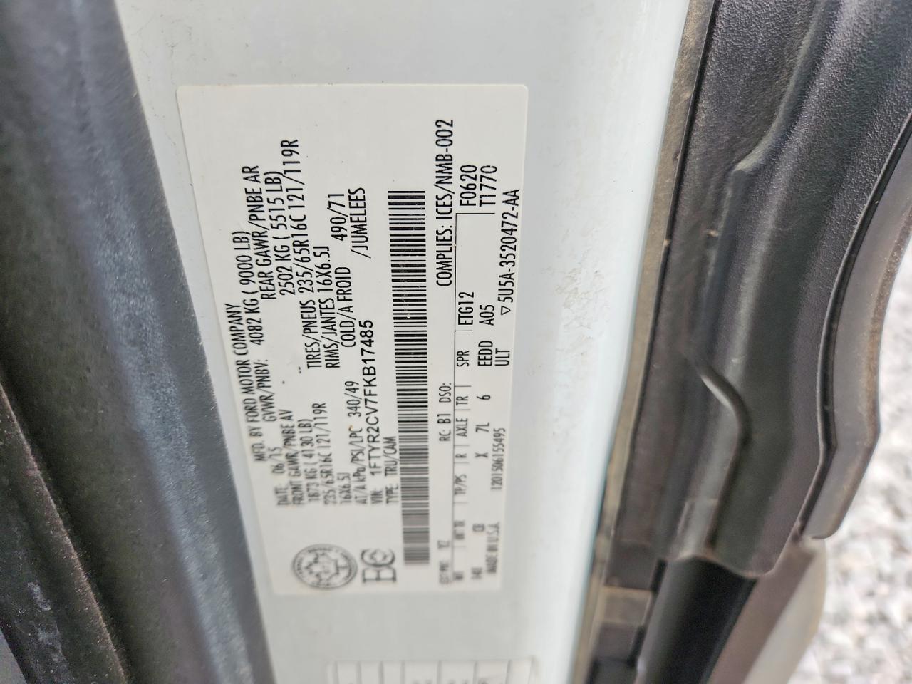 2015 Ford Transit 250 Utility / Service Van