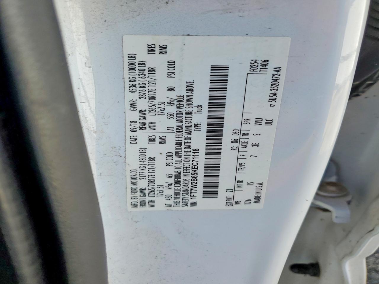 2019 Ford F250 Super Duty Utility / Service Truck