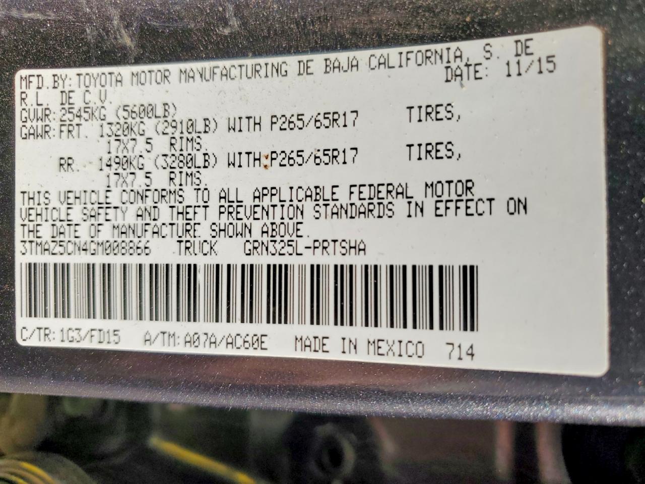 2016 Toyota Tacoma TRD Sport