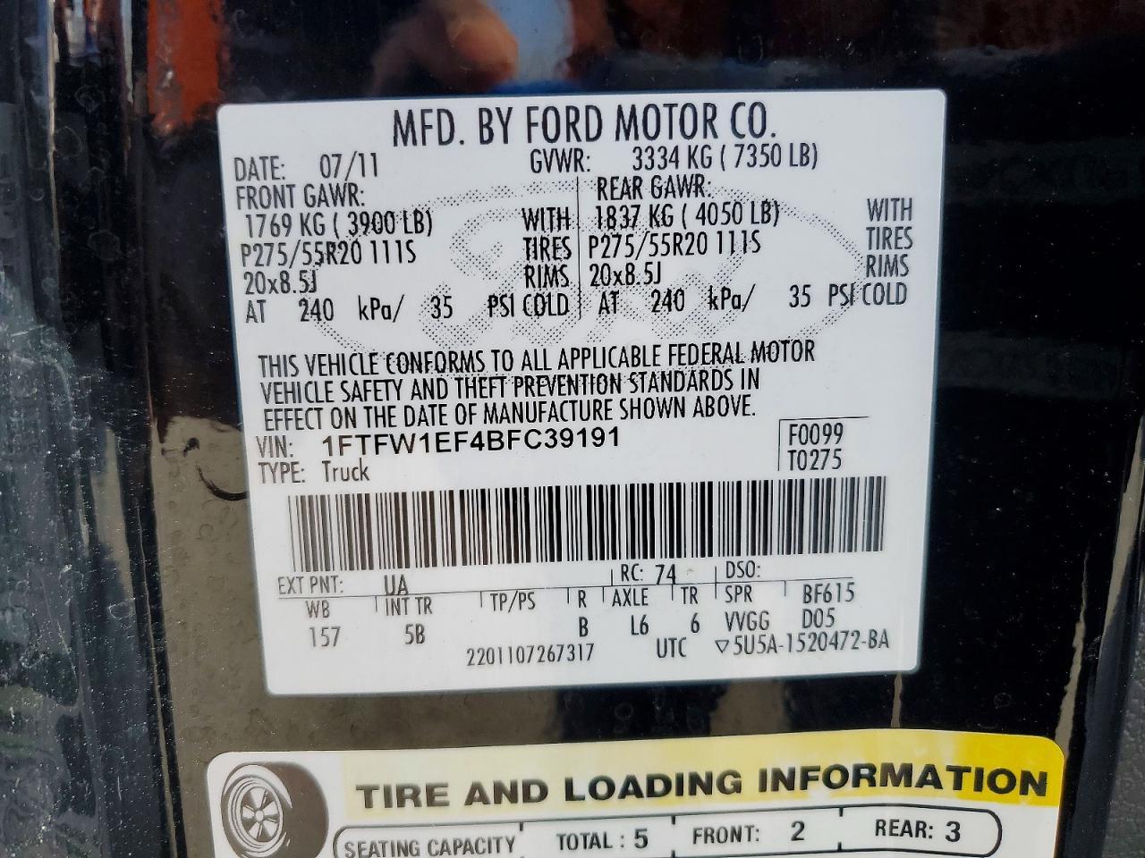 2011 Ford F150 Supercrew