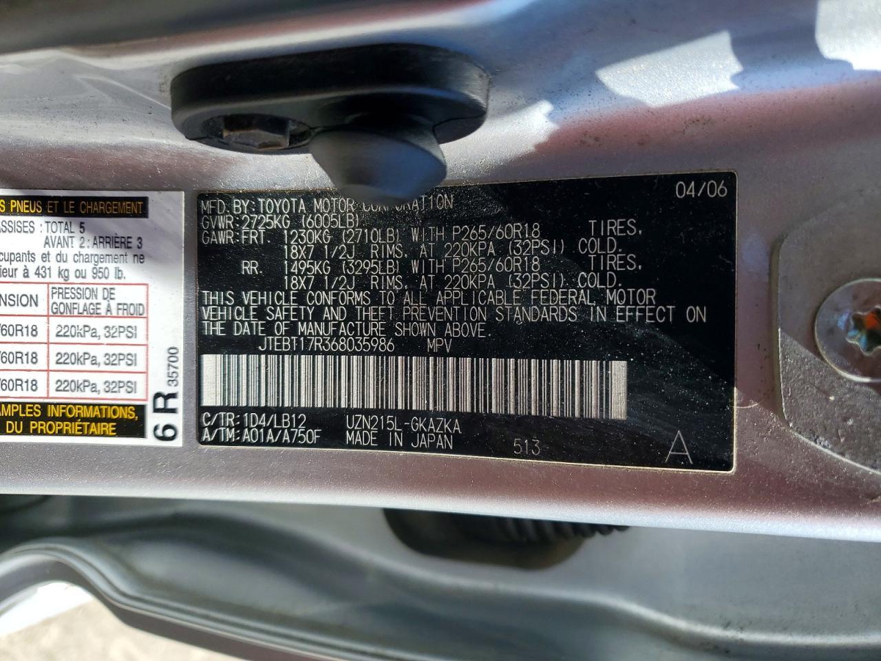 2006 Toyota 4runner Limited