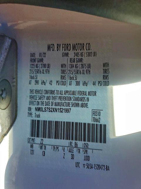 2022 Ford Transit Connect xl Utility / Service van