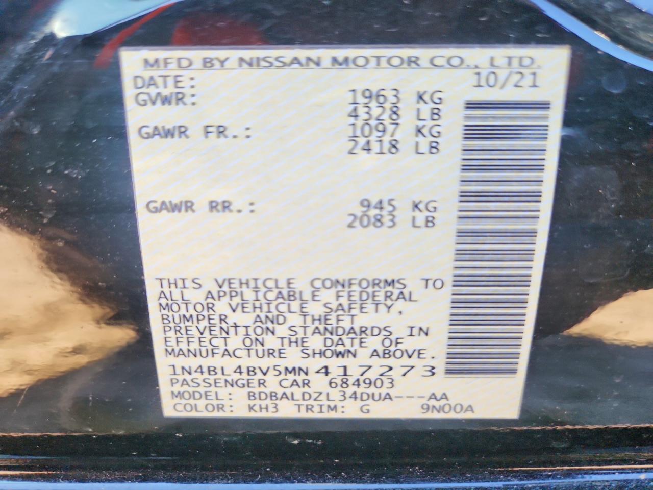 2021 Nissan Altima 2.5 s