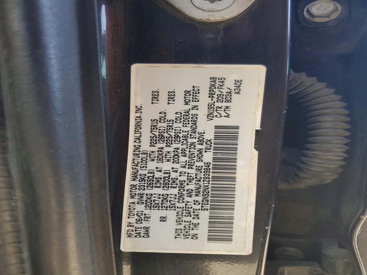 2001 Toyota Tacoma Prerunner V6