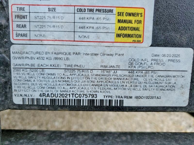 2026 Interstate IBDO10220TA3 Equipment Trailer