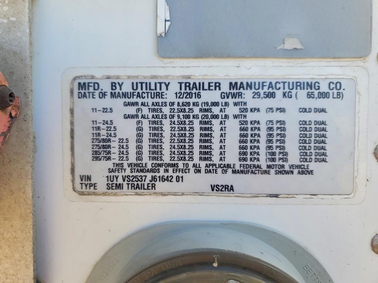 2018 Utility Vs2ra Refrigerated van Trailer