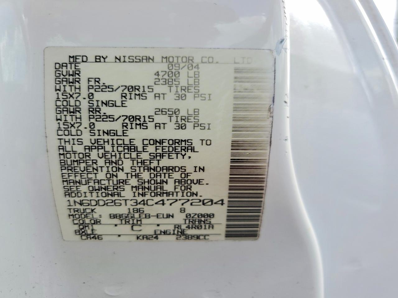 2004 Nissan Frontier Standard