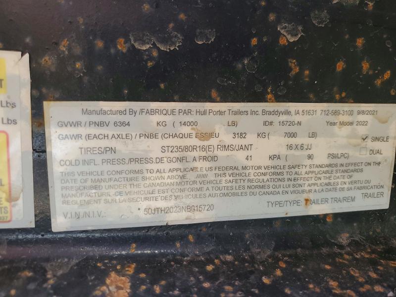 2022 Hull Porter Equipment Trailer