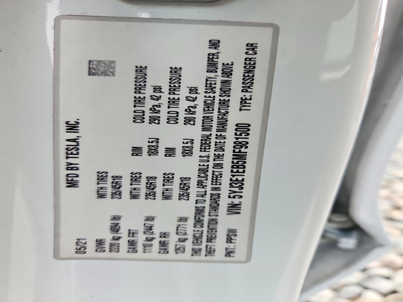 2021 Tesla Model 3
