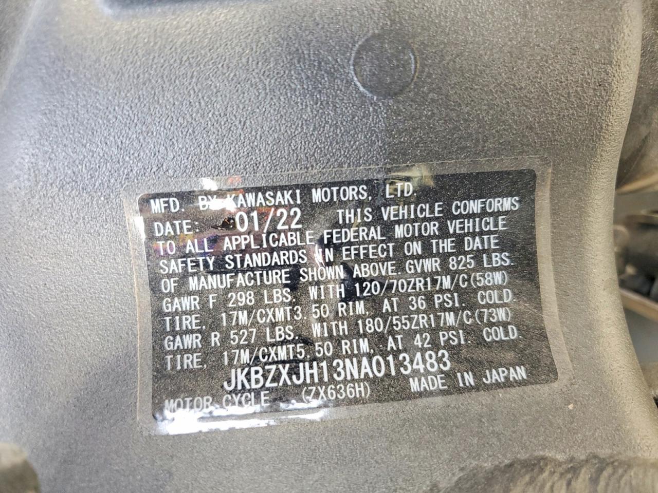 2022 Kawasaki ZX636 K