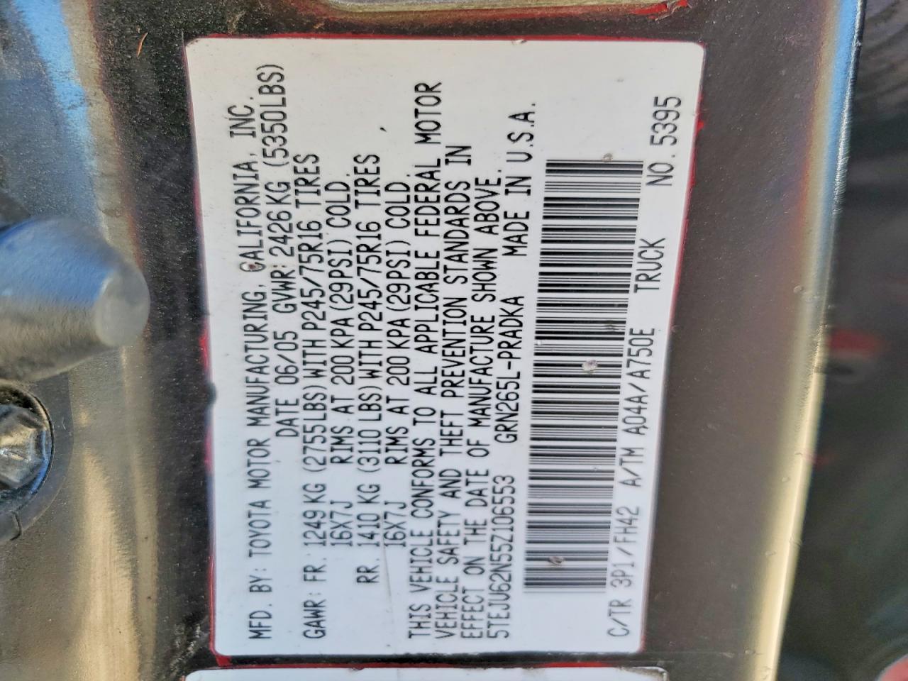 2005 Toyota Tacoma Prerunner V6