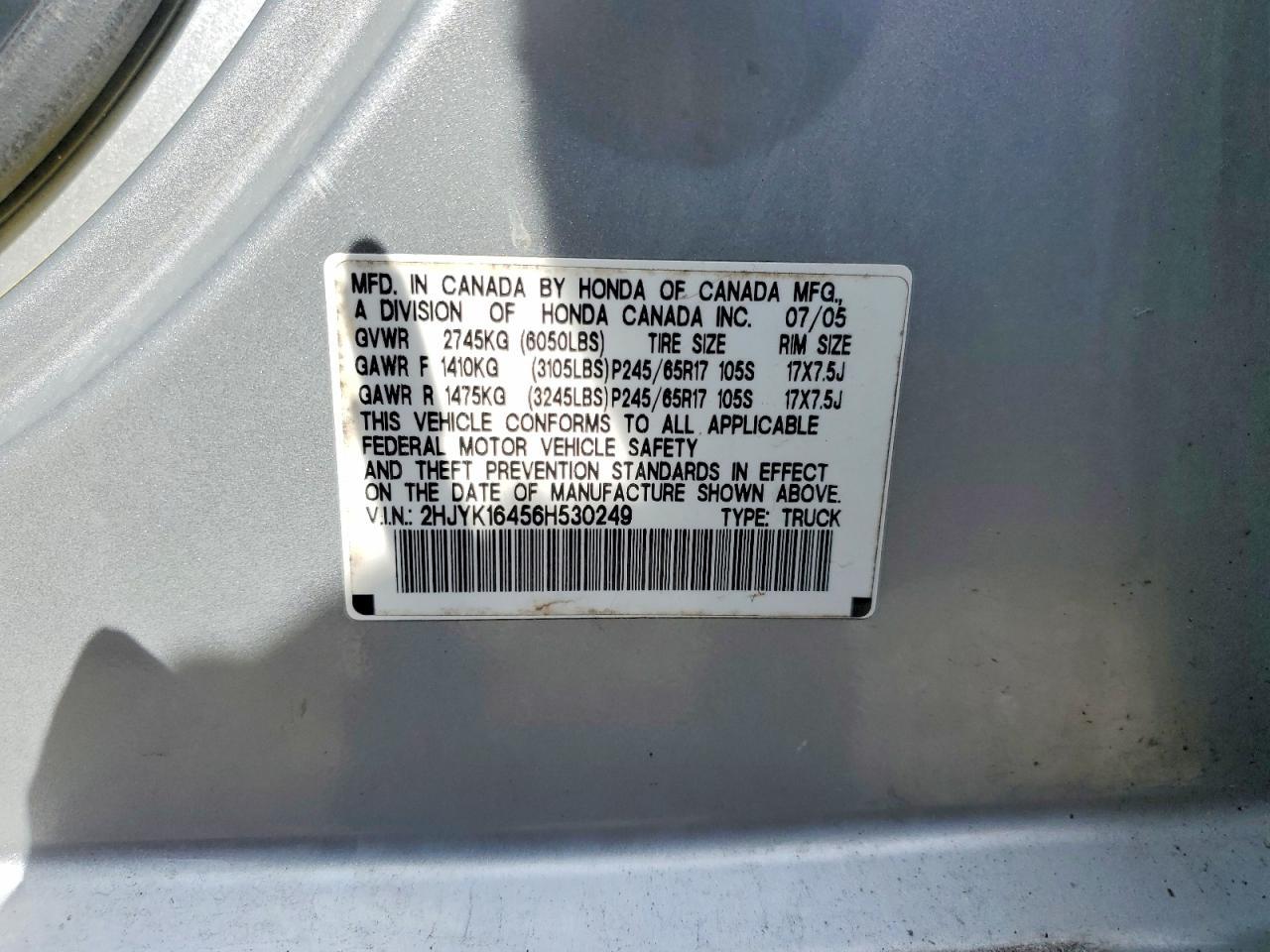 2006 Honda Ridgeline RTS