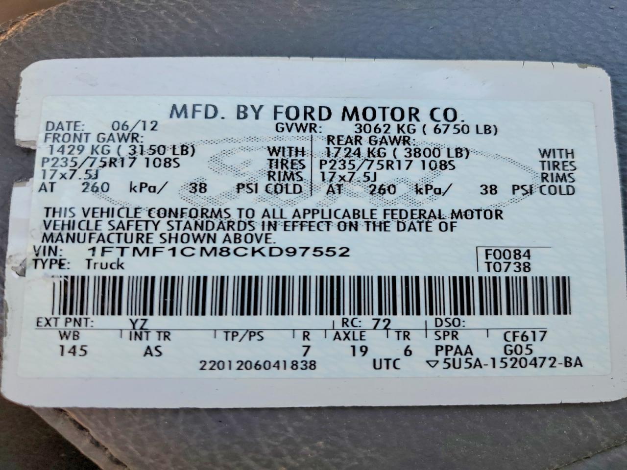 2012 Ford F150