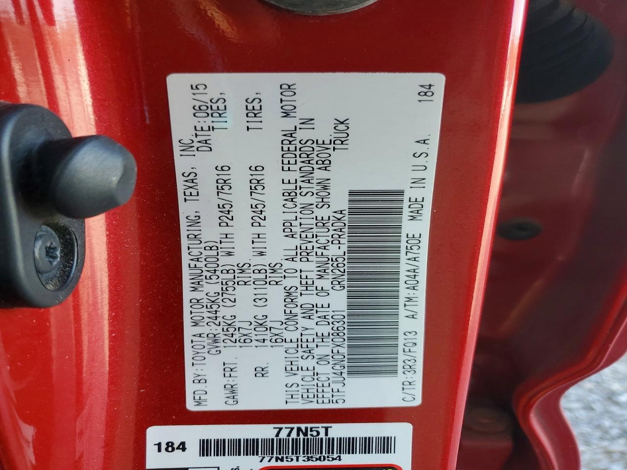 2015 Toyota Tacoma Prerunner V6