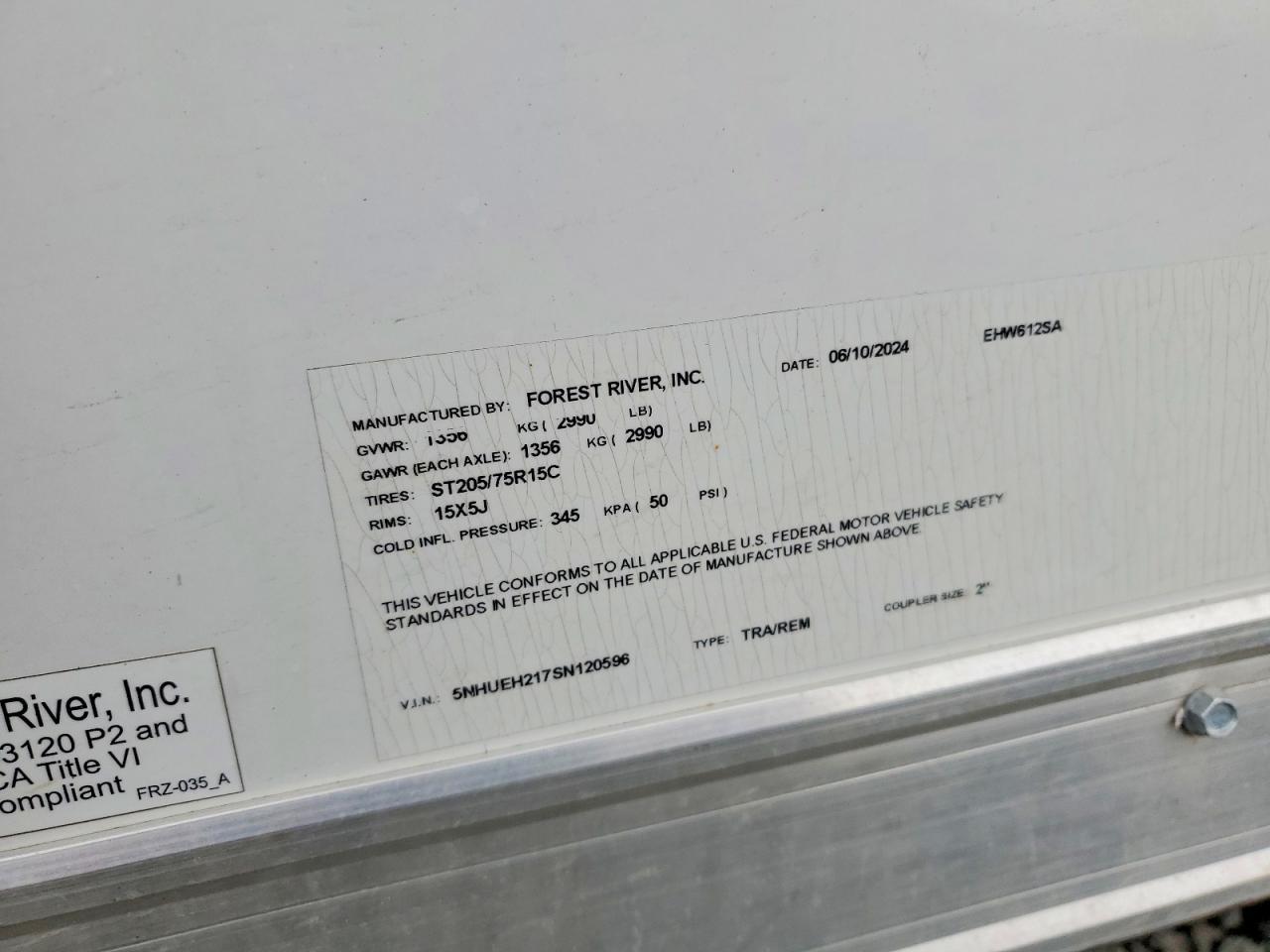 2025 Cargo 2025 Forest River EHW612SA Enclosed Cargo Trailer