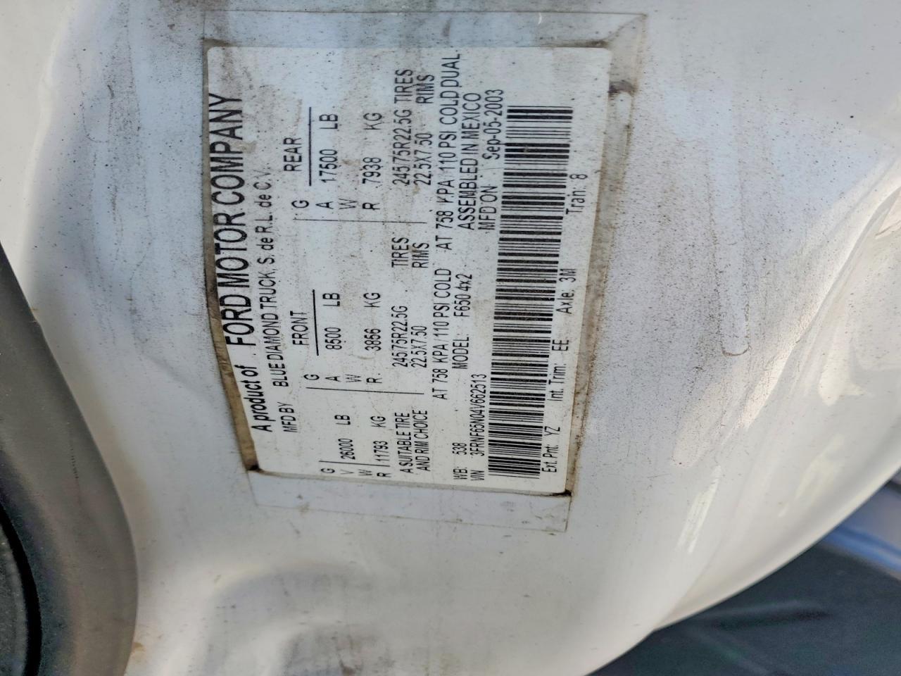 2004 Ford F650 Super-Tank Truck