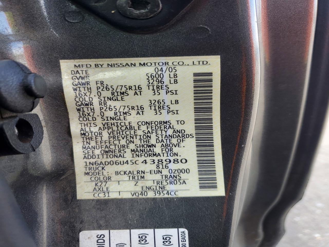 2005 Nissan Frontier SE