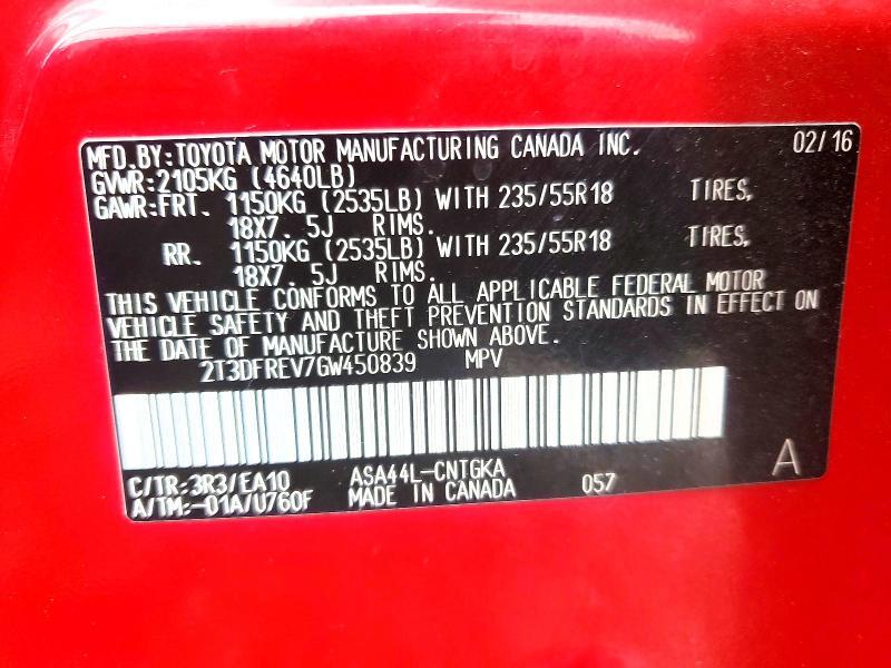 2016 Toyota Rav4 Limited