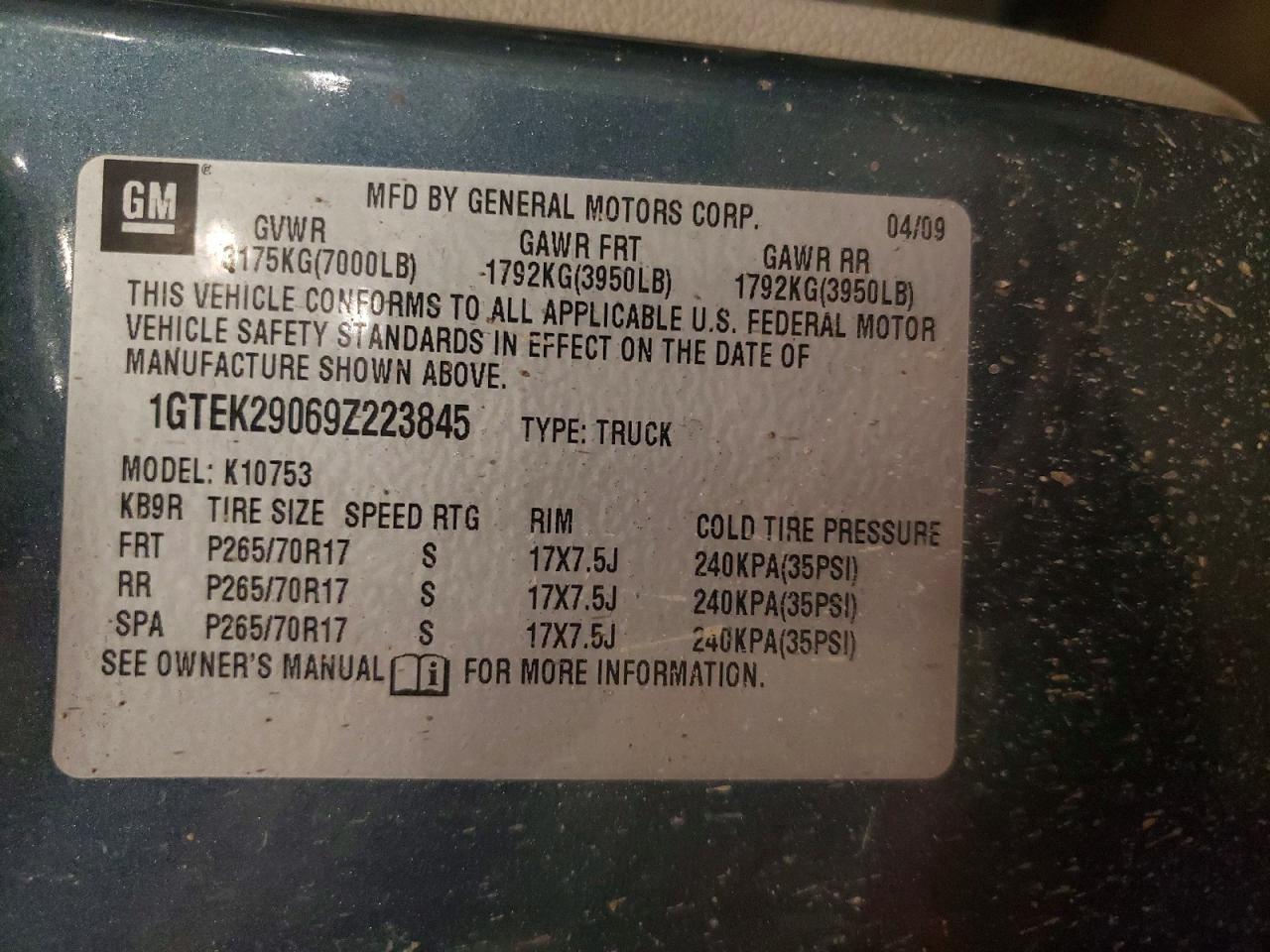 2009 GMC Sierra K1500 sle