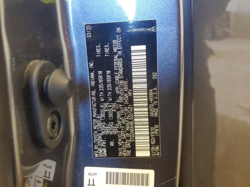 2020 Toyota Highlander Hybrid le