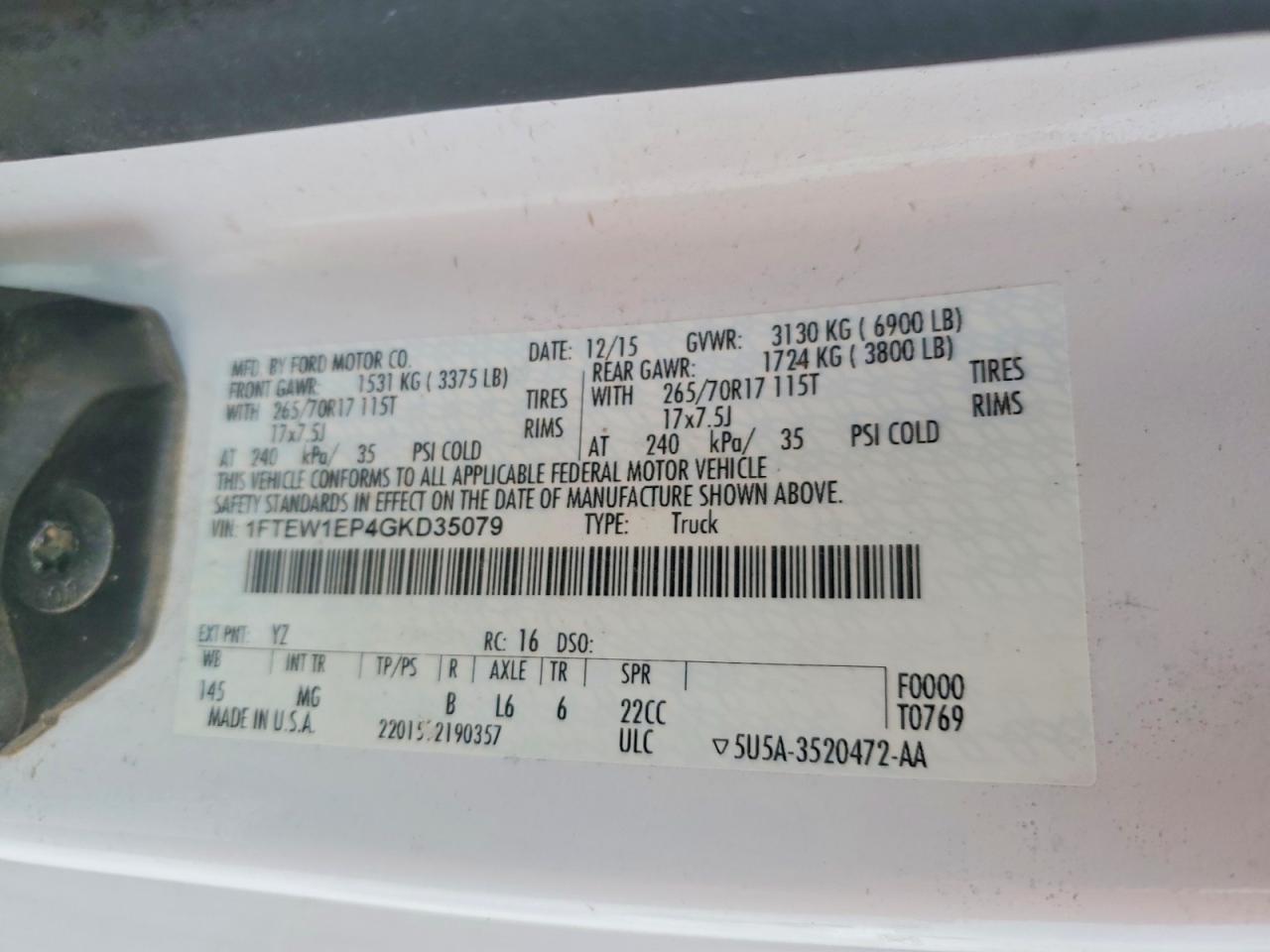 2016 Ford F150 Supercrew