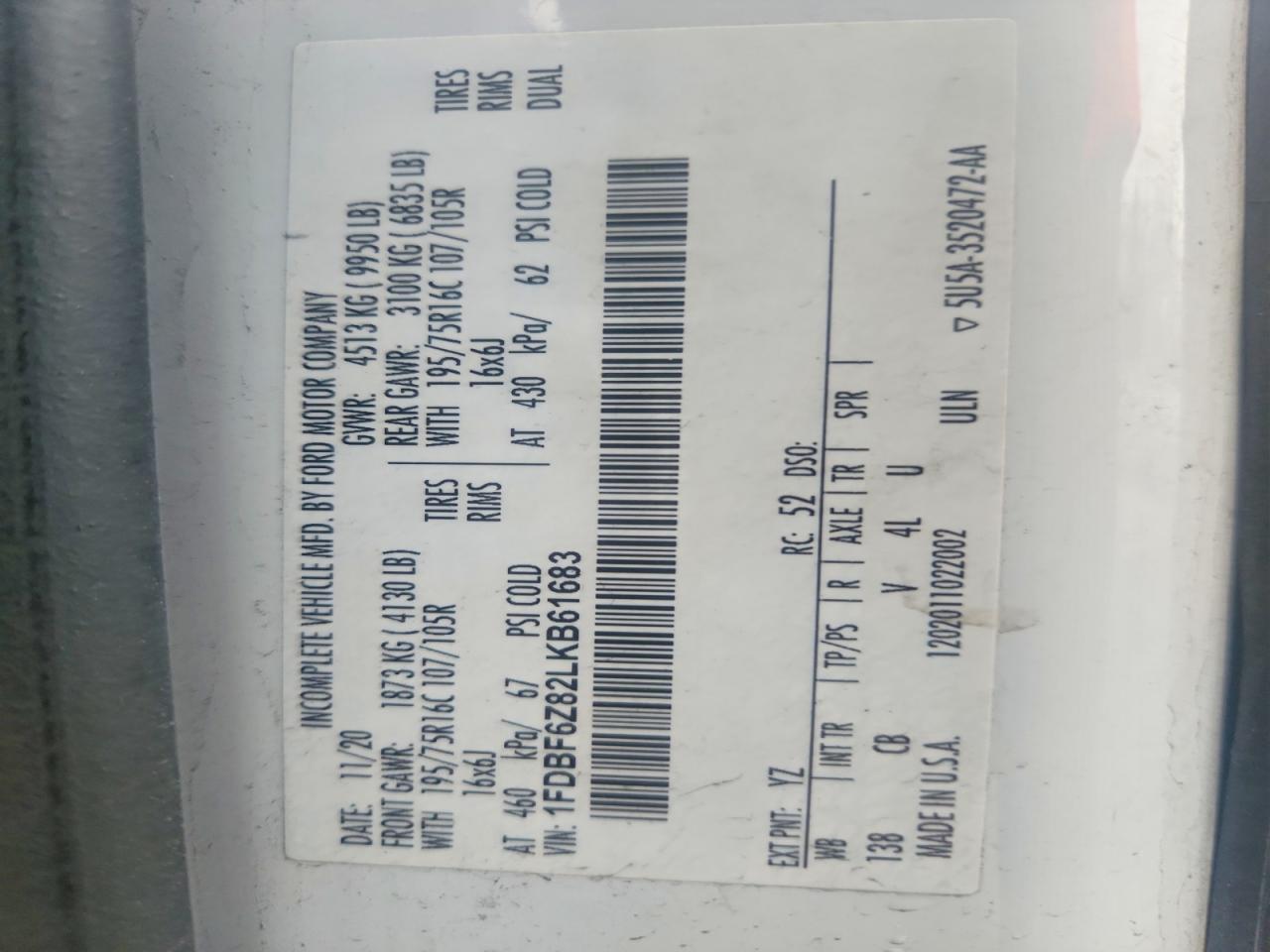 2020 Ford Transit Utility / Service Truck