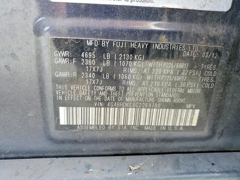 2012 Subaru Outback 3.6r Limited