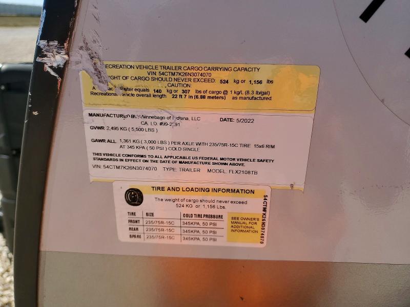 2022 Winnebago FLX2108TB Camper