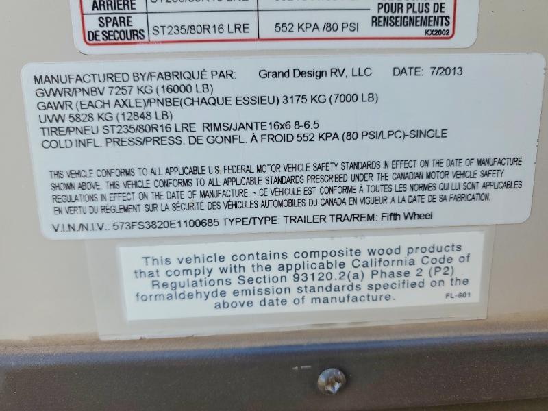 2014 Grande West 2014 Grand Design Solitude Camper