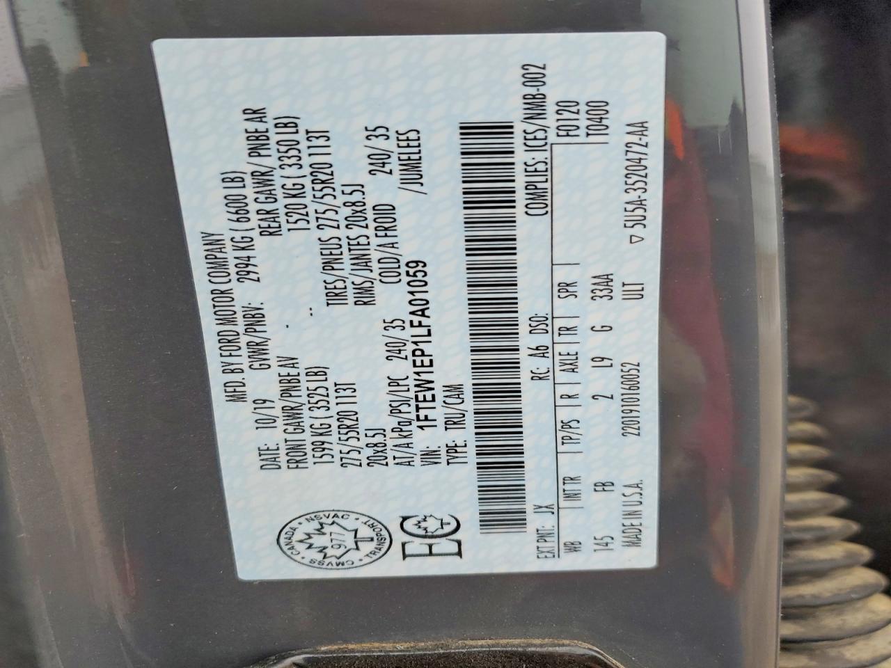 2020 Ford F150 Supercrew