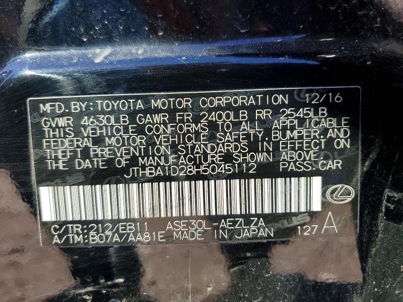 2017 Lexus Is 200t Base