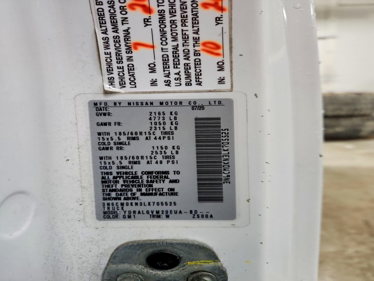 2020 Nissan NV200 Delivery Van