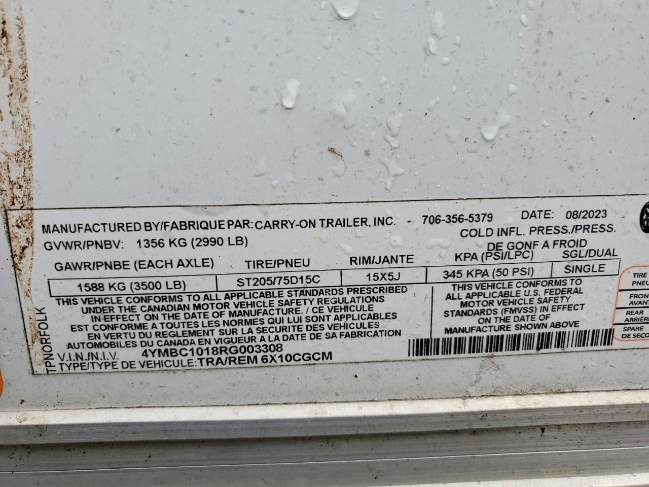 2024 Carry-On Trailer 2024 CARRY-ON 6X10CGCM Enclosed Cargo Trailer