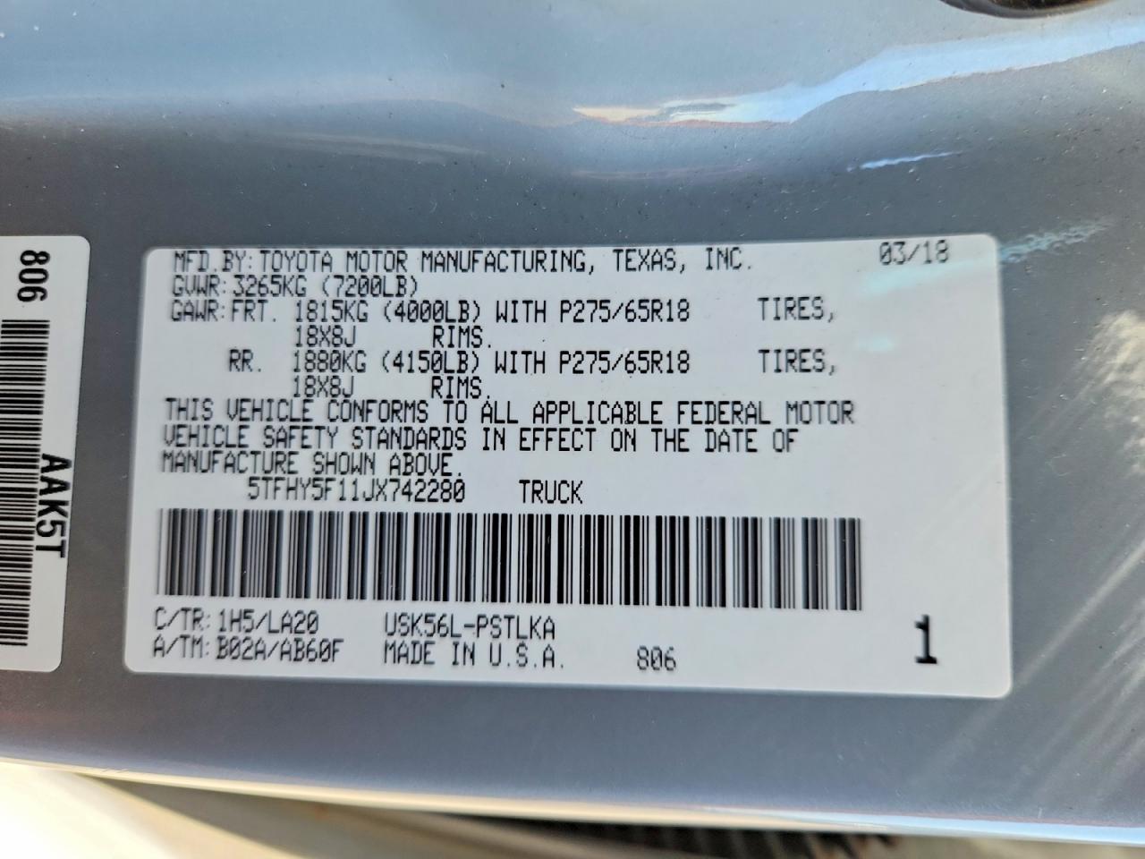 2018 Toyota Tundra Limited