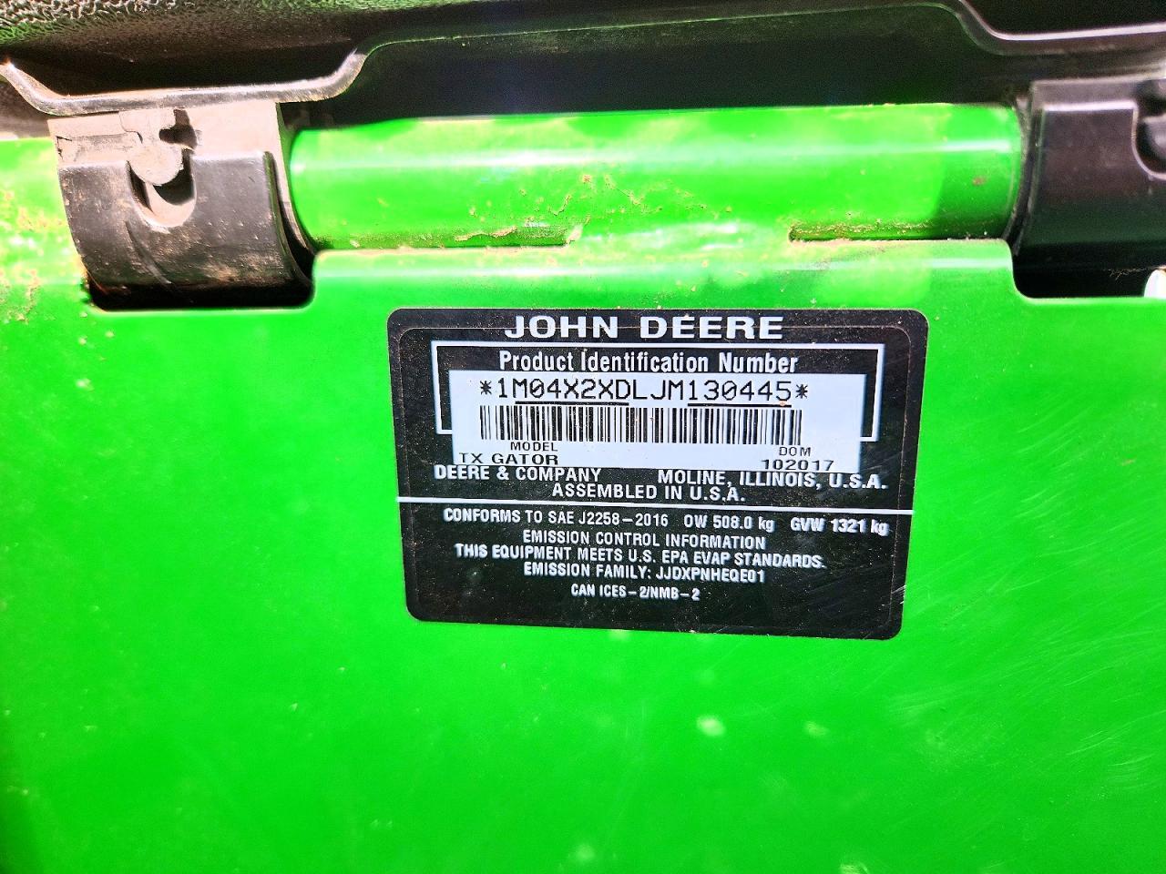2017 John Deere TX4X2 Gator Utility Vehicle