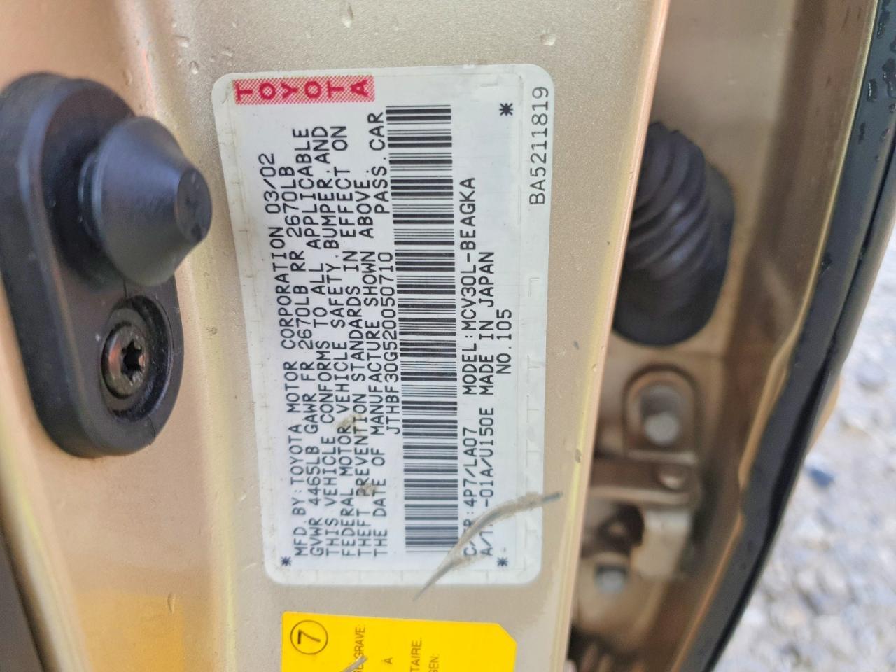 2002 Lexus Es 300 Base