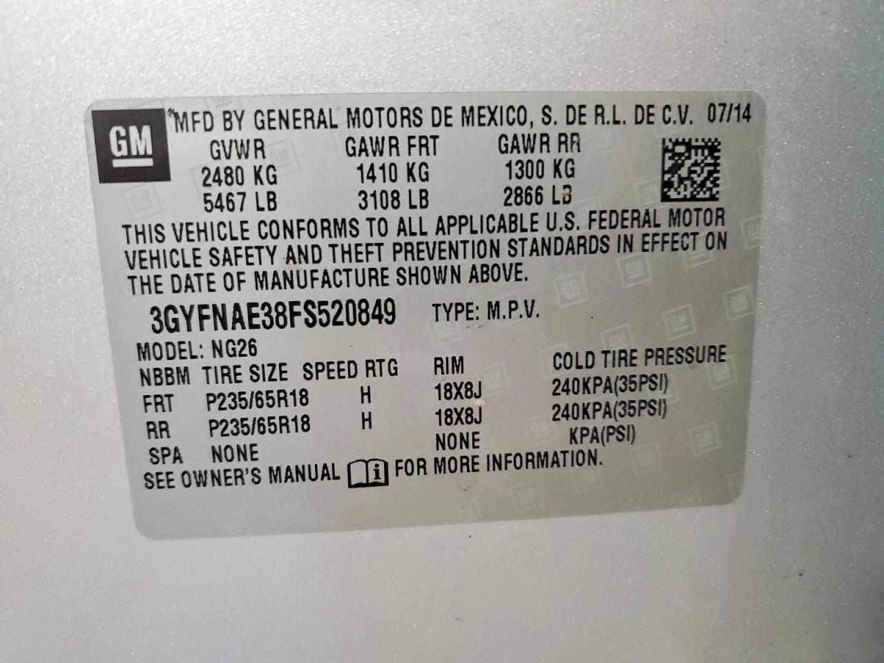 2015 Cadillac SRX