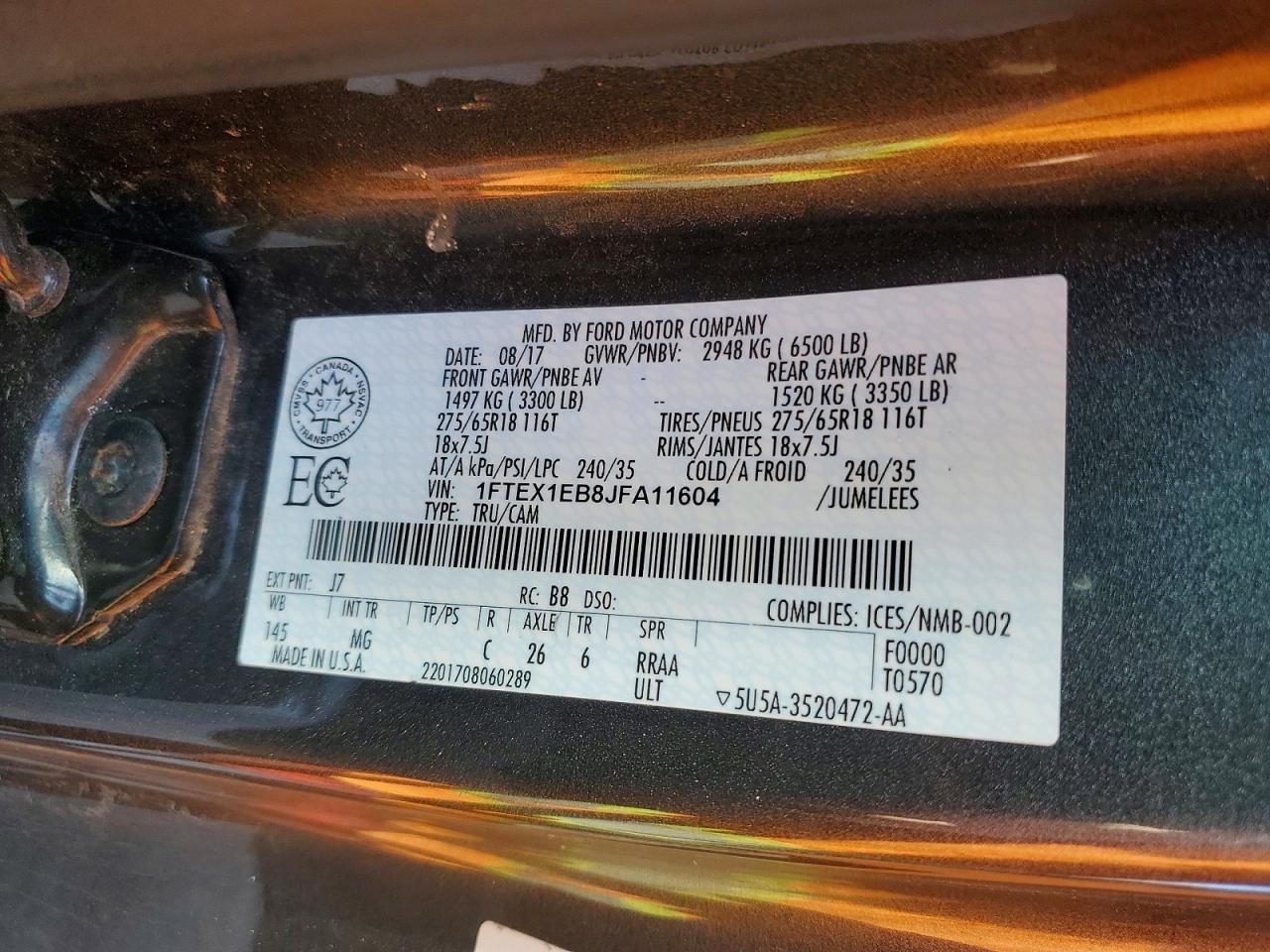 2018 Ford F150 Super Cab