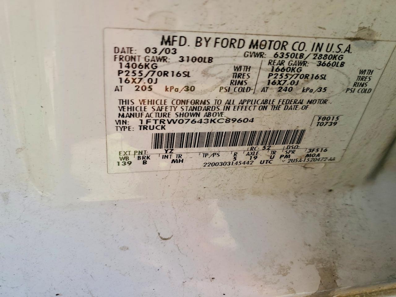 2003 Ford F150 Supercrew